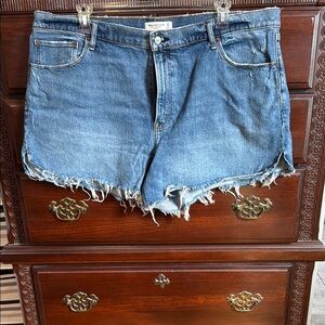 Abercrombie & Fitch Distressed Blue Denim Shorts